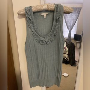 Banana Republic blue sweater tank with ruffle detail (S)
